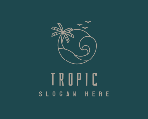 Tropical Beach Resort logo design