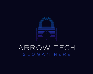 Padlock Tech Security logo design