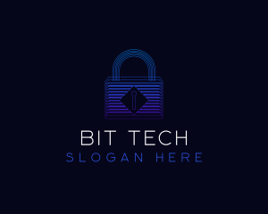 Padlock Tech Security logo design