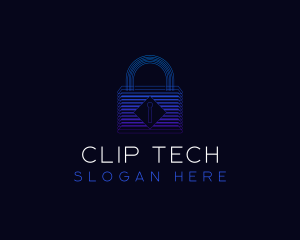 Padlock Tech Security logo design