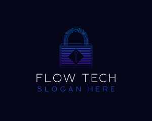 Padlock Tech Security logo design