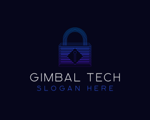 Padlock Tech Security logo design