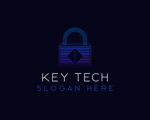 Padlock Tech Security logo design