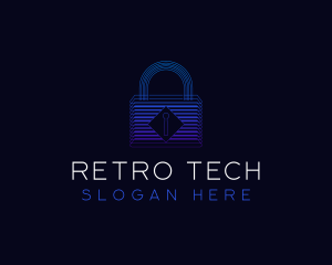 Padlock Tech Security logo design