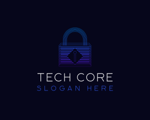 Padlock Tech Security logo design