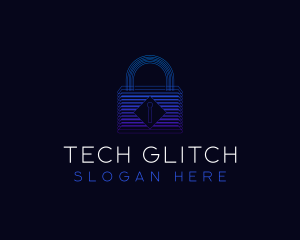 Padlock Tech Security logo design