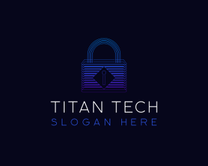 Padlock Tech Security logo design