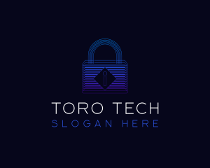 Padlock Tech Security logo design