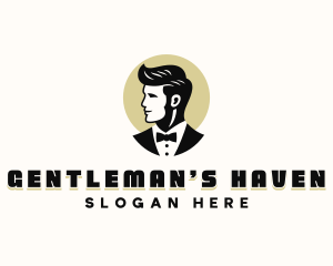 Gentleman Hairstyle Grooming logo design