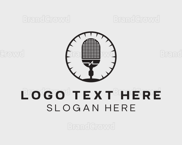 Studio Microphone Broadcast Logo