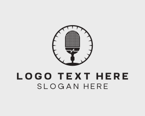 Vlogger - Studio Microphone Broadcast logo design
