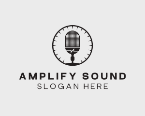 Studio Microphone Broadcast logo design