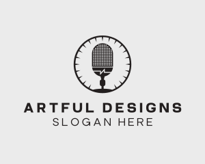 Studio Microphone Broadcast logo design