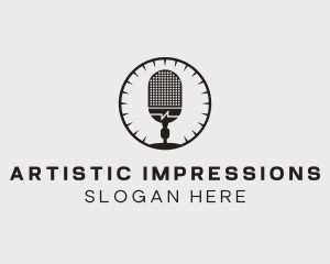 Studio Microphone Broadcast logo design