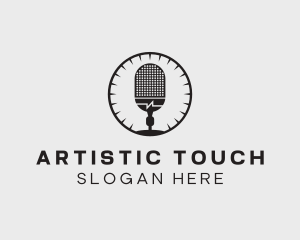 Studio Microphone Broadcast logo design