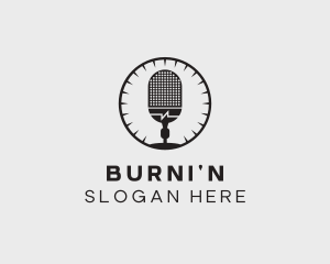 Studio Microphone Broadcast logo design