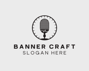 Studio Microphone Broadcast logo design