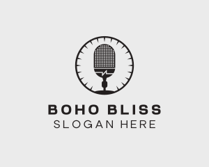 Studio Microphone Broadcast logo design