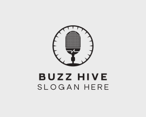 Studio Microphone Broadcast logo design