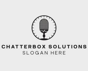 Talk - Studio Microphone Broadcast logo design
