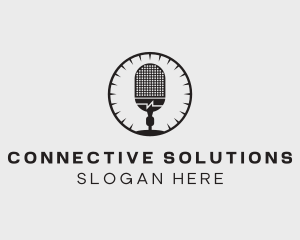Communication - Studio Microphone Broadcast logo design