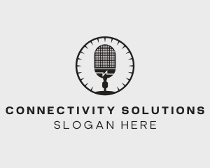 Communication - Studio Microphone Broadcast logo design