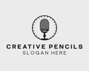 Studio Microphone Broadcast logo design