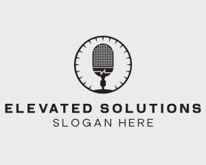 Studio Microphone Broadcast logo design