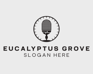 Studio Microphone Broadcast logo design