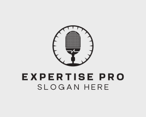 Studio Microphone Broadcast logo design