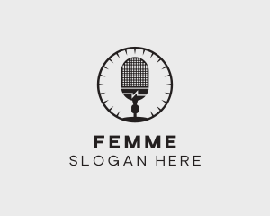 Studio Microphone Broadcast logo design