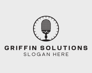 Studio Microphone Broadcast logo design