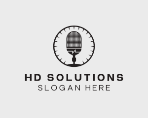 Studio Microphone Broadcast logo design