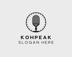 Studio Microphone Broadcast logo design