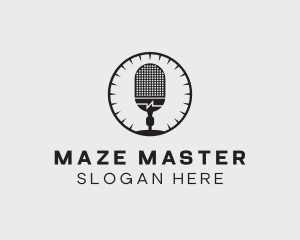 Studio Microphone Broadcast logo design