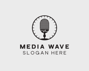 Broadcast - Studio Microphone Broadcast logo design