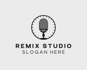 Studio Microphone Broadcast logo design