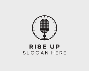 Studio Microphone Broadcast logo design