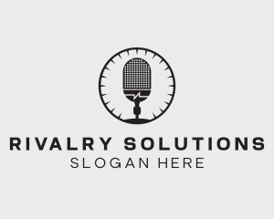 Studio Microphone Broadcast logo design