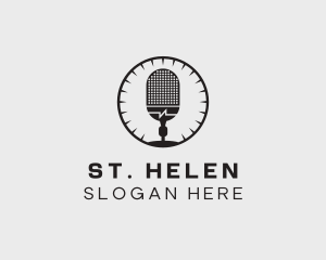 Studio Microphone Broadcast logo design