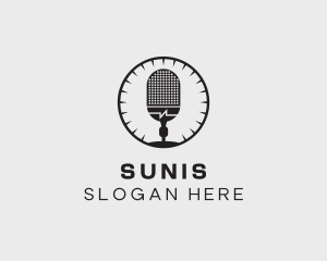 Studio Microphone Broadcast logo design