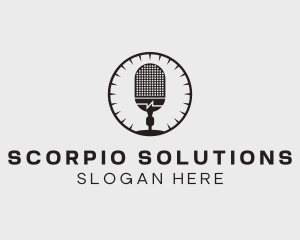 Studio Microphone Broadcast logo design