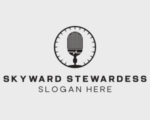 Studio Microphone Broadcast logo design