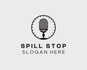 Studio Microphone Broadcast logo design