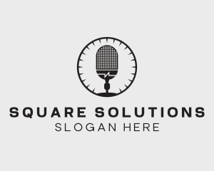 Studio Microphone Broadcast logo design