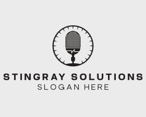 Studio Microphone Broadcast logo design