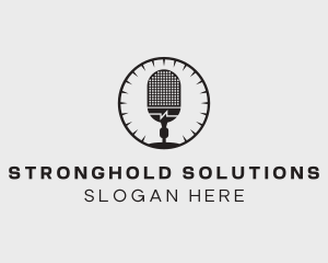 Studio Microphone Broadcast logo design