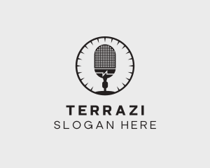 Studio Microphone Broadcast logo design