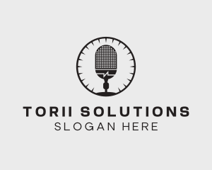 Studio Microphone Broadcast logo design