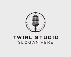 Studio Microphone Broadcast logo design